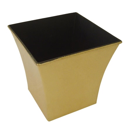 Gardencontrol 7.25 in. Square Planter with A Tapered Body - Gold GA2848604